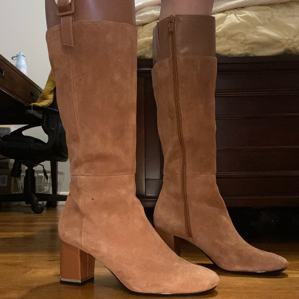Brown Calvin Klein heeled boots